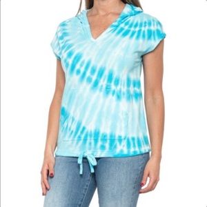 Jane And Delancey Tie Dye Women’s Blue White Hoodie Size Medium NWT
